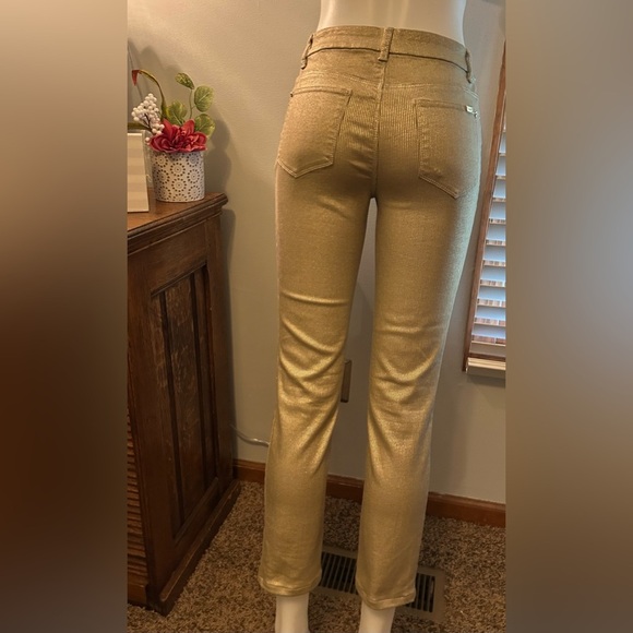 Chico’s sz 2-4 So Slimming Girlfriend Ankle gold coated jeans size 0R Chico’s sz - Picture 2 of 14
